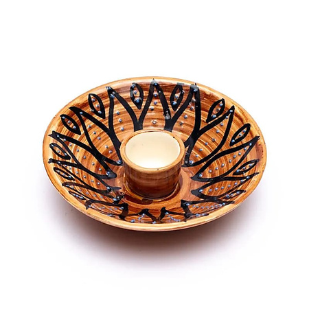 Podstawka pod Palo Santo Brązowa - Ceramiczny Świecznik na Kadzidła - 12,5 cm