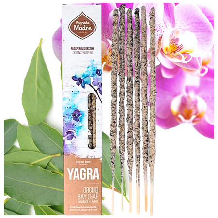 Sagrada Madre Yagra i Orchidea - Kadzidła Naturalne z liściem Laurowym  - Obfitość