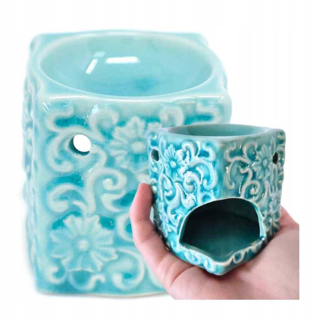 Kominek Ceramiczny Kwiaty - Klasyczna Kadzielnica na Olejki i Woski