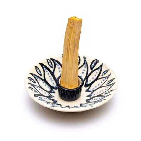 Podstawka pod Palo Santo Biała - Ceramiczny Świecznik Rytualny - 12,5x3,5 cm