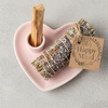 Ceramiczna Podstawka pod Kadzidła Serce - Pastelowy Róż - Podstawka do Rytuału Oczyszczania