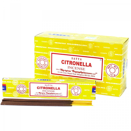 Kadzidełka Satya - Cytronella - Citronella - Naturalne Pyłkowe - Odświeżające - 15g