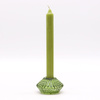 Szklany Świecznik Dwustronny Kwiat - Ogrodowa Zieleń - Na Tealight i Świecę