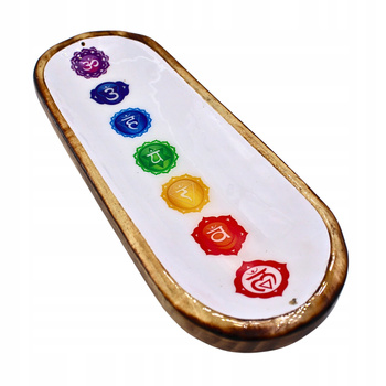 Podstawka pod Kadzidełka Patyczkowe - 7 Czakr - Drewniana - 28 cm