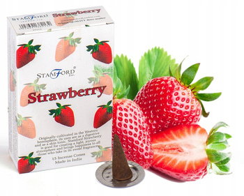 Kadzidełka Stożkowe Truskawka - Stamford - Naturalne - 12 szt.