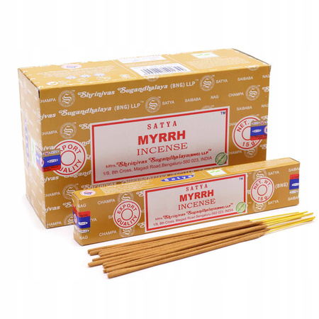 Kadzidełka Satya - Mirra - Myrrh - Naturalne - Oryginalne - 15g