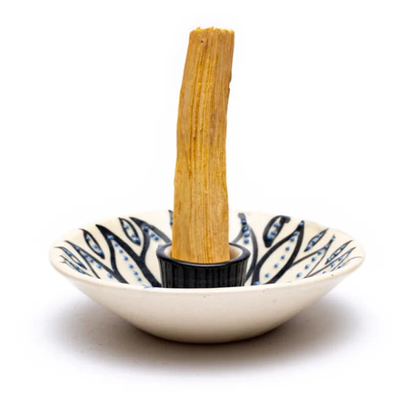 Podstawka pod Palo Santo Biała - Ceramiczny Świecznik Rytualny - 12,5x3,5 cm