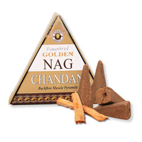 Kadzidełka Backflow Jumbo (Wodospad Dymny) Golden Nag - Chandan (Drzewo Sandałowe) – 10 szt.