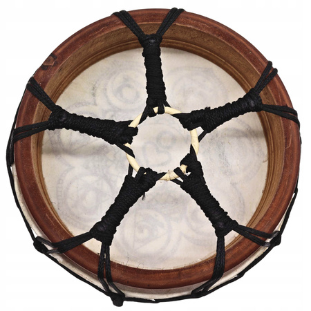 Bęben Szamański 25 cm - Motyw Czakr - Instrument Medytacyjny z Pałeczką