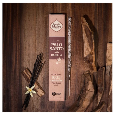 Sagrada Madre Palo Santo z Wanilią - Kadzidła Naturalne 30g - Ciepło i Relaks