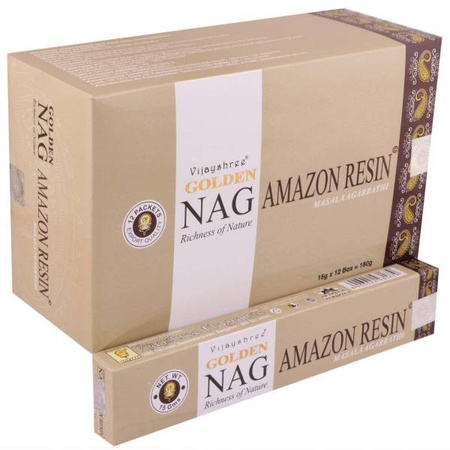 Kadzidełka Patyczkowe Żywica Amazońska 15g – Naturalne – Golden Nag – Vijayshree