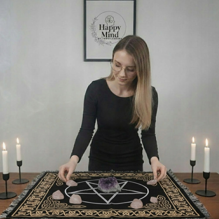 Obrus na Ołtarz Pentagram - Tkanina Ezoteryczna - Ochrona i Tarot