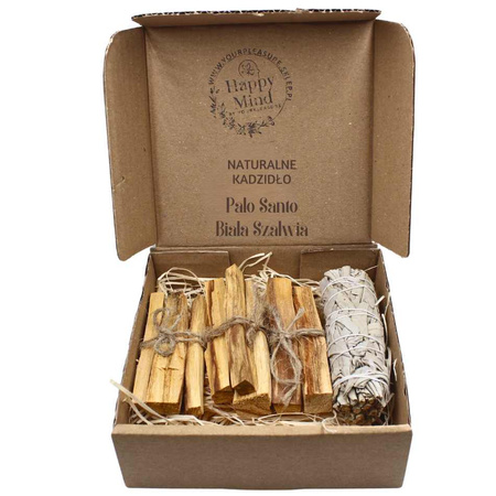 Zestaw do Oczyszczania i Energii - Palo Santo 75g & Biała Szałwia - Happy Mind