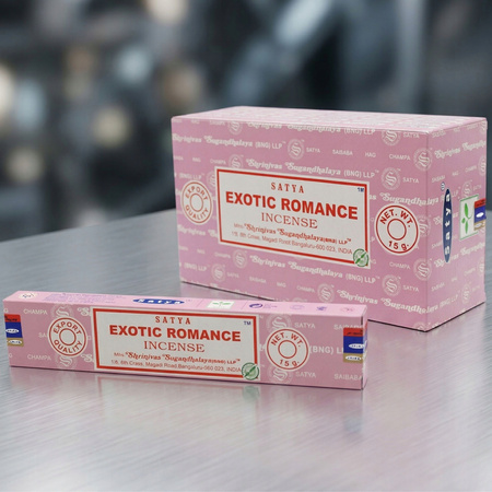Kadzidełka Satya - Exotic Romance - 15g - Oryginalne Kadzidła Patyczkowe - Zmysłowe