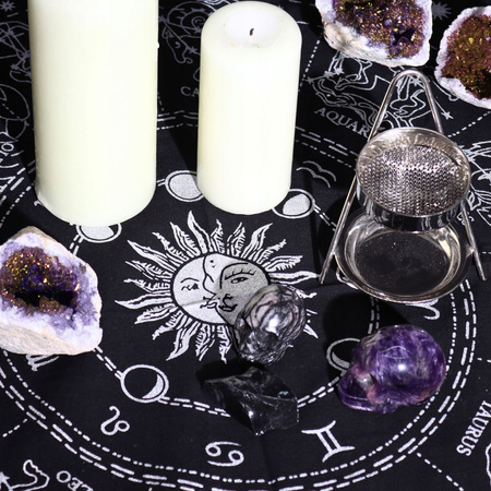 Obrus na Ołtarz - Horoskop i Znaki Zodiaku - Mata do Tarota - Styl Ezoteryczny