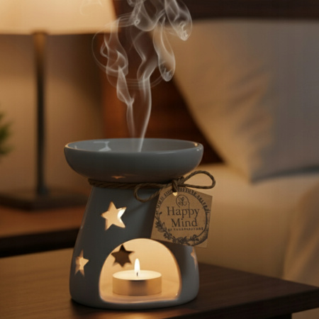 Kominek Zapachowy Księżyc i Gwiazdy - Do Olejków i Wosków - Ceramiczny - Styl Boho