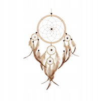 Łapacz Snów Duży Okrągły Kremowy - Styl Boho - Makrama - 40 cm