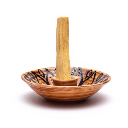 Podstawka pod Palo Santo Brązowa - Ceramiczny Świecznik na Kadzidła - 12,5 cm