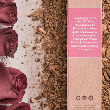 Sagrada Madre Palo Santo z Różą - Kadzidła Naturalne 30g - Miłość i Spokój