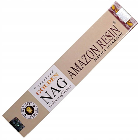 Kadzidełka Patyczkowe Żywica Amazońska 15g – Naturalne – Golden Nag – Vijayshree