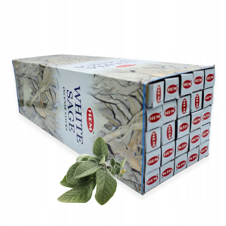 Kadzidełka HEM - Biała Szałwia - Zestaw 200 patyczków - Duża Paczka - White Sage