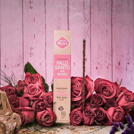 Sagrada Madre Palo Santo z Różą - Kadzidła Naturalne 30g - Miłość i Spokój