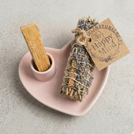 Ceramiczna Podstawka pod Kadzidła Serce - Pastelowy Róż - Podstawka do Rytuału Oczyszczania