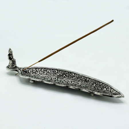 Podstawka pod Kadzidełka Aluminium - Budda - Srebrny Uchwyt Metalowy