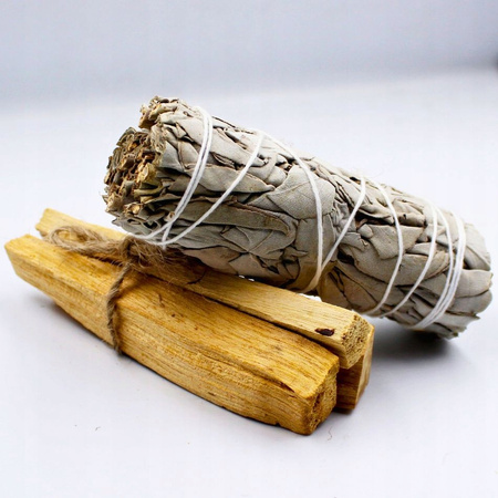 Zestaw Palo Santo 25g, Biała Szałwia i Bransoletka Ametyst - Oczyszczanie
