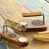 Mała Podstawka pod Palo Santo - Drewno Teak - Hamsa Ręka Fatimy