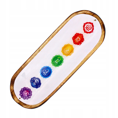 Podstawka pod Kadzidełka Patyczkowe - 7 Czakr - Drewniana - 28 cm