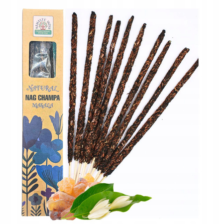 Namaste India Nag Champa - Naturalne Kadzidełka Masala - 11 szt. - 2h Palenia