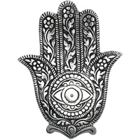 Podstawka pod Kadzidełka Hamsa - Polerowane Aluminium - Ręka Fatimy