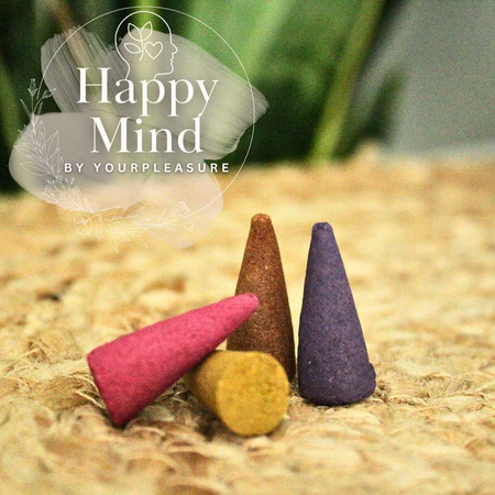 Kadzidełka Stożkowe Opium 30 szt. - Indyjskie - Naturalne - Happy Mind
