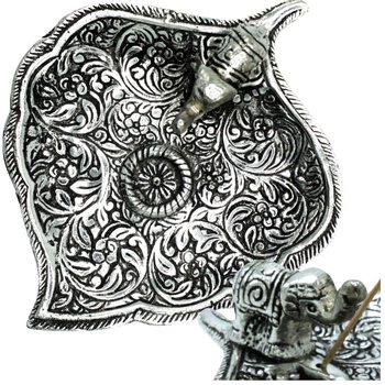 Podstawka pod Kadzidełka Polerowane Aluminium - Budda - Srebrna