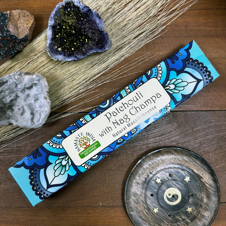 Namaste India Mandala - Kadzidełka Masala - Paczula i Nag Champa - 15g - Relaks