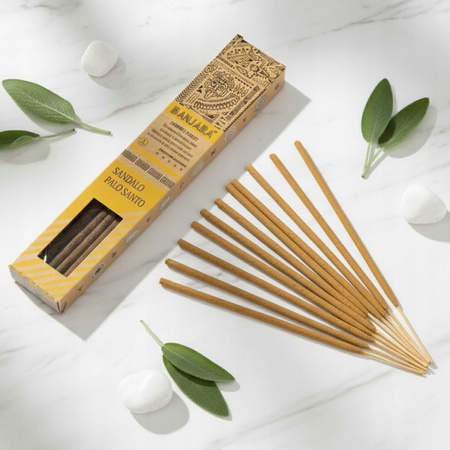 Kadzidełka Banjara Harmony Fusion - Drzewo Sandałowe i Palo Santo - Naturalne Kadzidełka Relaksujące