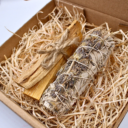 Zestaw do Oczyszczania i Relaksu - Palo Santo 25g & Biała Szałwia z Lawendą - Happy Mind