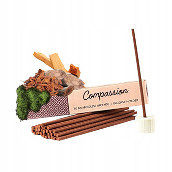 Kadzidełka Compassion 50 szt. - Song of India - Nuty Drzewne i Mech - Zestaw z podstawką