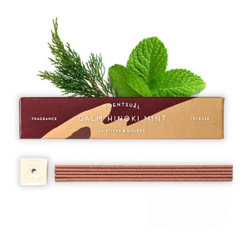 Kadzidła Japońskie Hinoki i Mięta – Scentsual Calm – 30 szt. + Podstawka