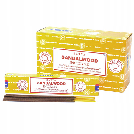 Kadzidełka Satya - Drzewo Sandałowe - Sandalwood - Naturalne - 15g