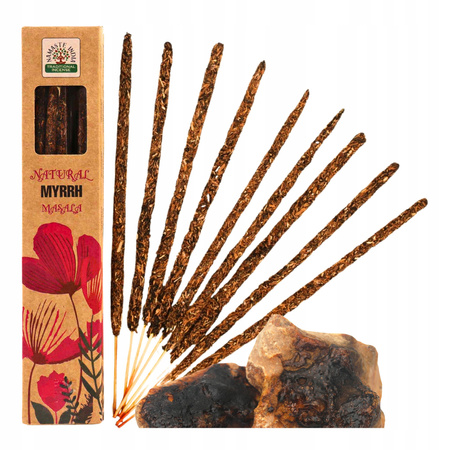 Namaste India Mirra - Naturalne Kadzidełka Masala - 11 szt. - Czas Palenia 2h