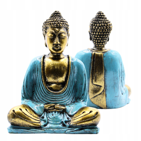Figurka Buddy - Statuetka Zielono-Złota - Dekoracja Zen do Medytacji