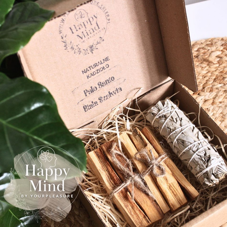 Zestaw do Oczyszczania i Energii - Palo Santo 50g & Biała Szałwia - Happy Mind