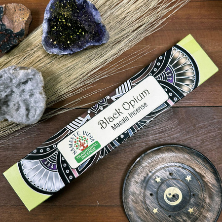 Namaste India Mandala - Kadzidełka Czarne Opium - Zmysłowe Masala - 15g