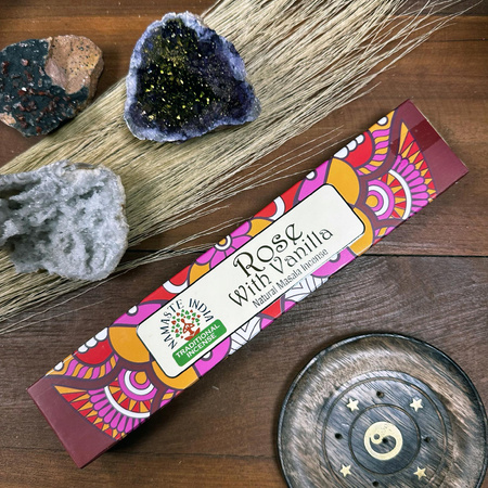 Namaste India Mandala - Kadzidełka Róża i Wanilia - Relaks i Sen - 15g