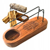 Mała Podstawka pod Palo Santo - Drewno Teak - Hamsa Ręka Fatimy