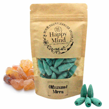Zapachowe kadzidełka backflow Happy Mind - Olibanum i Mirra 30szt