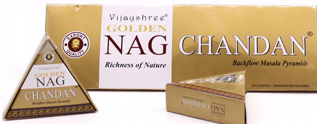Kadzidełka Backflow Jumbo (Wodospad Dymny) Golden Nag - Chandan (Drzewo Sandałowe) – 10 szt.