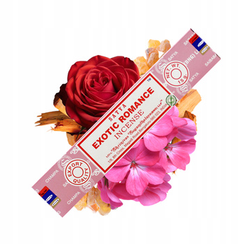 Kadzidełka Satya - Exotic Romance - 15g - Oryginalne Kadzidła Patyczkowe - Zmysłowe